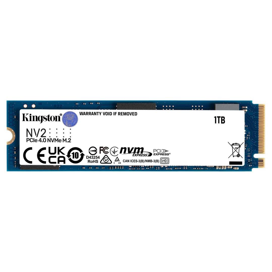 Unidad de Estado Sólido Kingston NV2, 1TB NVMe, PCIe 4.0, Lectura 3500 MB/s Escritura 2100 MB/s