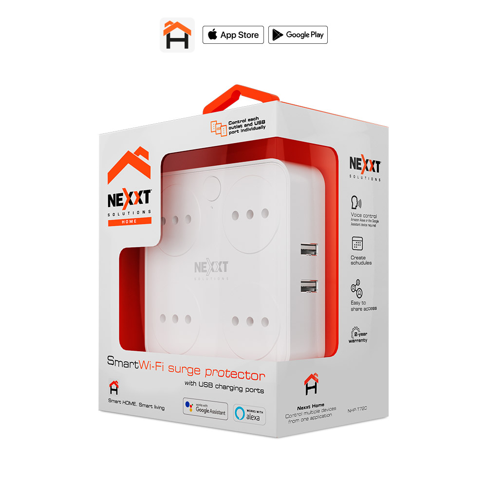 Nexxt Home Enchufe Inteligente Wi-Fi 4 Tomas 4 USB 1875W max