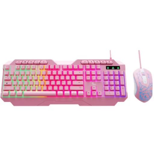 Xtech – Keyboard and mouse set – Wired – Spanish – USB – Pink – Gaming-XTK-540S