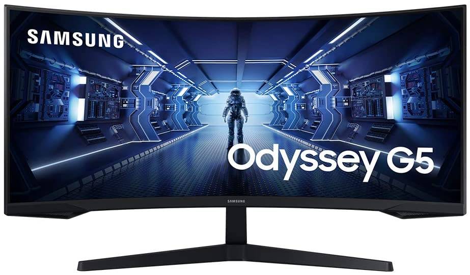 Monitor Gamer Samsung Odyssey G5 34″, WQHD 3440×1440, 165Hz, 1ms, Curvo, Freesync Premium